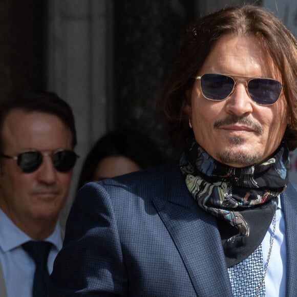 Johnny Depp à son arrivée à la cour royal de justice à Londres, pour le procès en diffamation contre le magazine The Sun Newspaper. Le 24 juillet 2020 © Cover Images / Zuma Press / Bestimage 