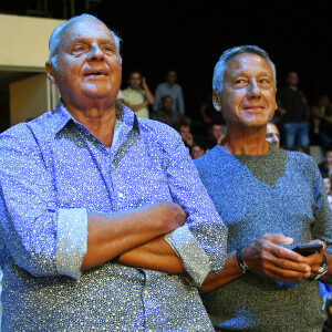 Exclusif - Gérard Louvin et son compagnon Daniel Moyne - Gala de boxe "No Limit Episode IX" organisé par B. Asloum (ancien champion du monde de boxe) en plein air au théâtre Tivol au Cannet. © Bruno Bebert/Bestimage 