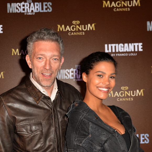 Exclusif - Vincent Cassel et sa femme Tina Kunakey lors de l'after-party Magnum du film "Les Misérables" et du film "Litigante" dans une villa lors du 72ème Festival International du Film de Cannes, France, le 15 mai 2019.© Veeren/Bestimage