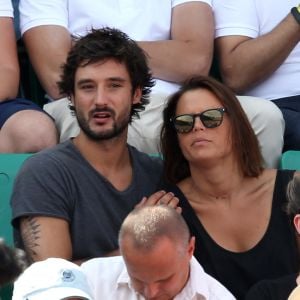 Laure Manaudou et son compagnon Jérémy Frérot - People dans les tribunes lors de la finale des Internationaux de tennis de Roland-Garros à Paris.