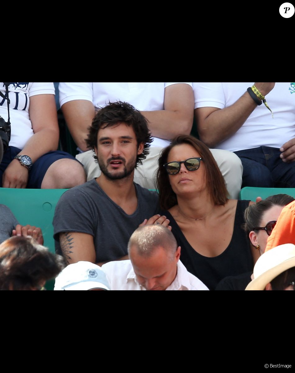 Laure Manaudou et son compagnon Jérémy Frérot - People dans les tribunes lors de la finale des Internationaux de tennis de Roland-Garros à Paris.