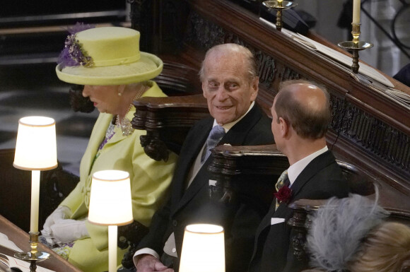 La reine Elisabeth II d'Angleterre et Le prince Philip, duc d'Edimbourg - Cérémonie de mariage du prince Harry et de Meghan Markle en la chapelle Saint-George au château de Windsor, Royaume Uni, le 19 mai 2018. 