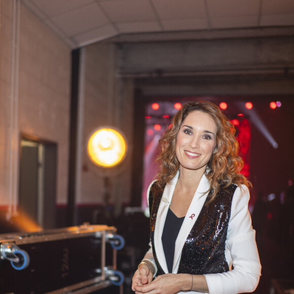 Marie-Sophie Lacarrau - Backstage de l'enregistrement de l'émission "100 ans de comédies musicales pour le Sidaction", qui sera diffusée le 2 avril sur France 2. Le 10 mars 2020 © Moreau-Perusseau / Bestimage
