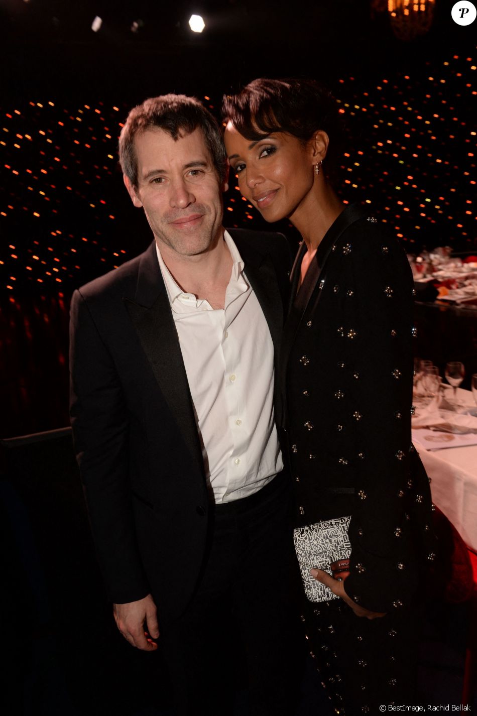 Exclusif - Sonia Rolland et Jalil Lespert - Dîner - 12ème cérémonie des Globes de Cristal au Lido à Paris, le 12 février 2018. © Rachid Bellak / Pool / Bestimage