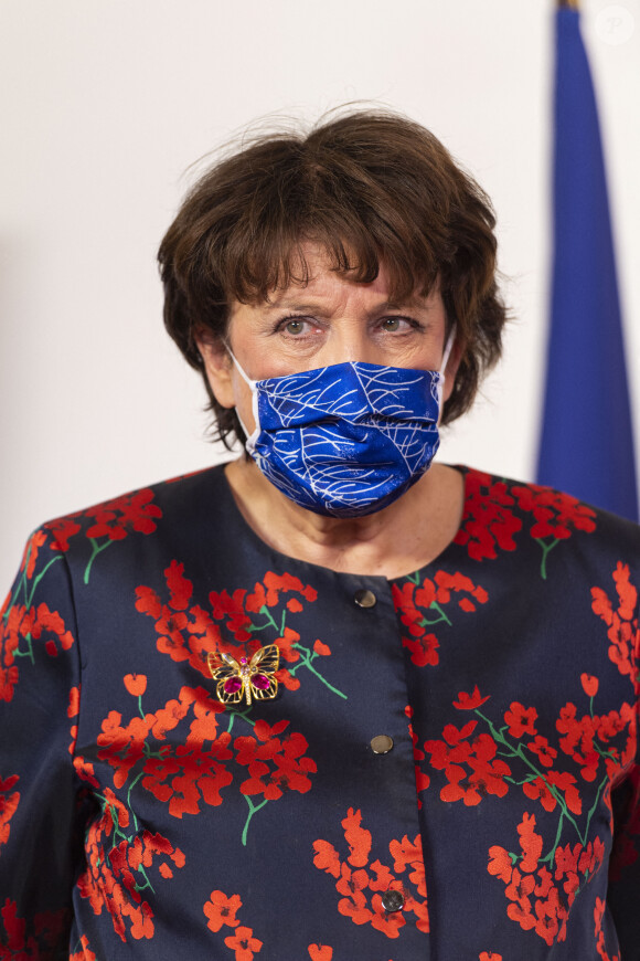 Roselyne Bachelot, ministre de la Culture assiste à la remise du Prix Ilan Halimi à l'Hotel Matignon à Paris, France, le 11 février 2021. © Pierre Perusseau/Bestimage 