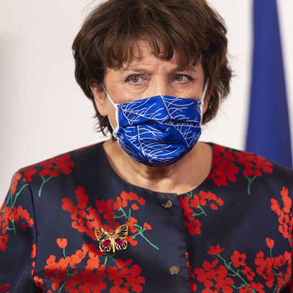 Roselyne Bachelot, ministre de la Culture assiste à la remise du Prix Ilan Halimi à l'Hotel Matignon à Paris, France, le 11 février 2021. © Pierre Perusseau/Bestimage 