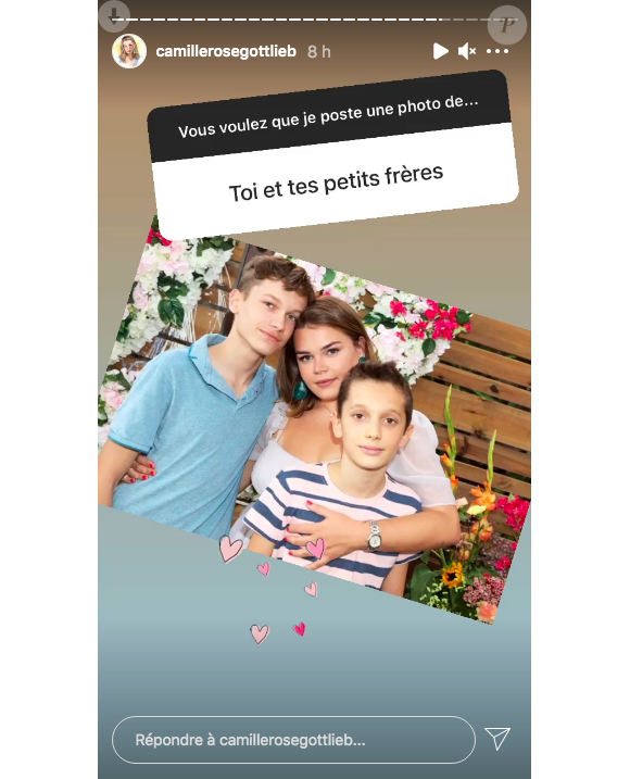 Camille Gottlieb et ses frères Thomas et Maxime sur Instagram, le 23 février 2021.