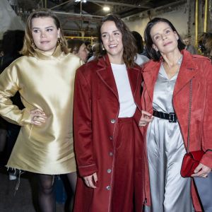 La princesse Stéphanie de Monaco et ses filles, Camille Gottlieb et la styliste Pauline Ducruet lors du défilé de mode prêt-à-porter "Alter" lors de la semaine de la mode à Paris, France. © Olivier Borde/Bestimage