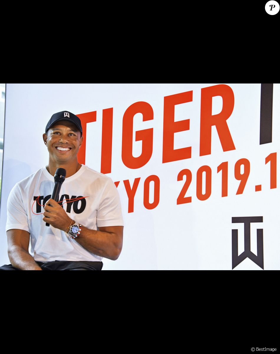Tiger Woods à l'atelier 'Tiger Is Back' au Centre des jeunes de Shibuya Honmachi à Tokyo, le 20 octobre 2019. © Kento Nara / Panoramic / Bestimage