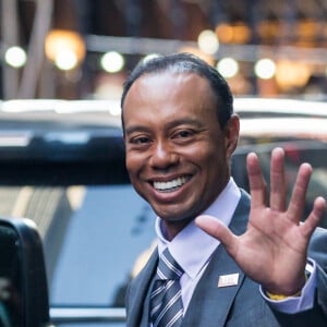 Tiger Woods arrive pour l'émission Good morning America" à New York le 20 mars 2017.