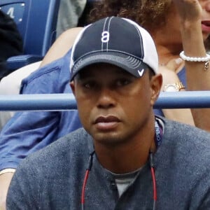 Tiger Woods dans les tribunes de l'US Open 2017 à New York, le 10 septembre 2017.