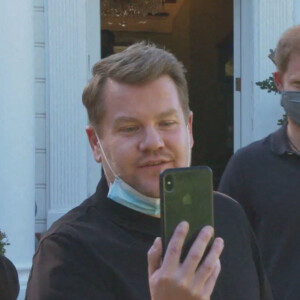 Le prince Harry sur le tournage de l'émission de James Corden, le Late Late Show 