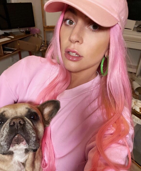 Lady Gaga sur Instagram avec son chien.