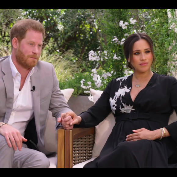 Le prince Harry et Meghan Markle (enceinte) - Premier extrait de leur interview événement avec Oprah Winfrey, le 7 mars 2021 sur la chaîne américaine CBS.