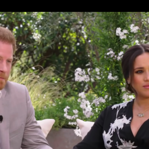 Le prince Harry et Meghan Markle (enceinte) - Premier extrait de leur interview événement avec Oprah Winfrey, le 7 mars 2021 sur la chaîne américaine CBS.