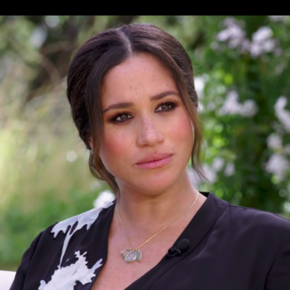 Meghan Markle (enceinte) - Premier extrait de son interview événement avec le prince Harry et Oprah Winfrey, le 7 mars 2021 sur la chaîne américaine CBS.