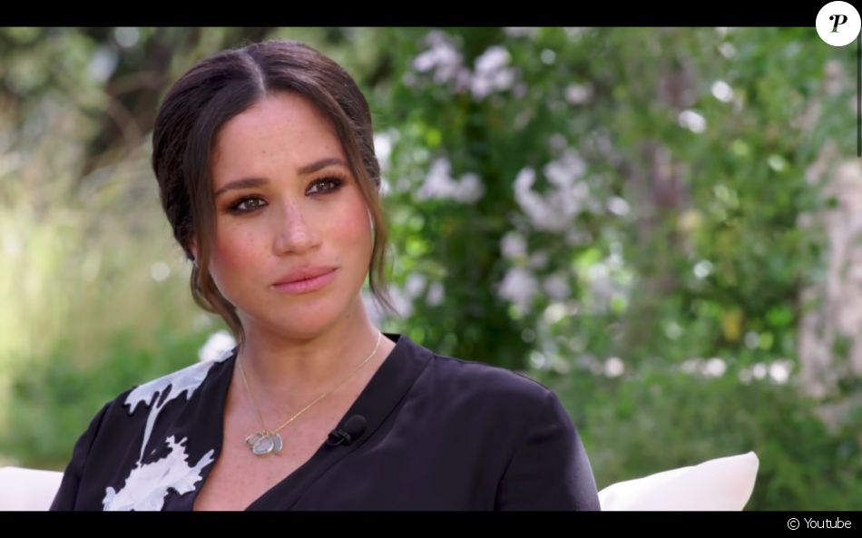 Meghan Markle (enceinte) - Premier extrait de son interview événement avec le prince Harry et Oprah Winfrey, le 7 mars 2021 sur la chaîne américaine CBS.