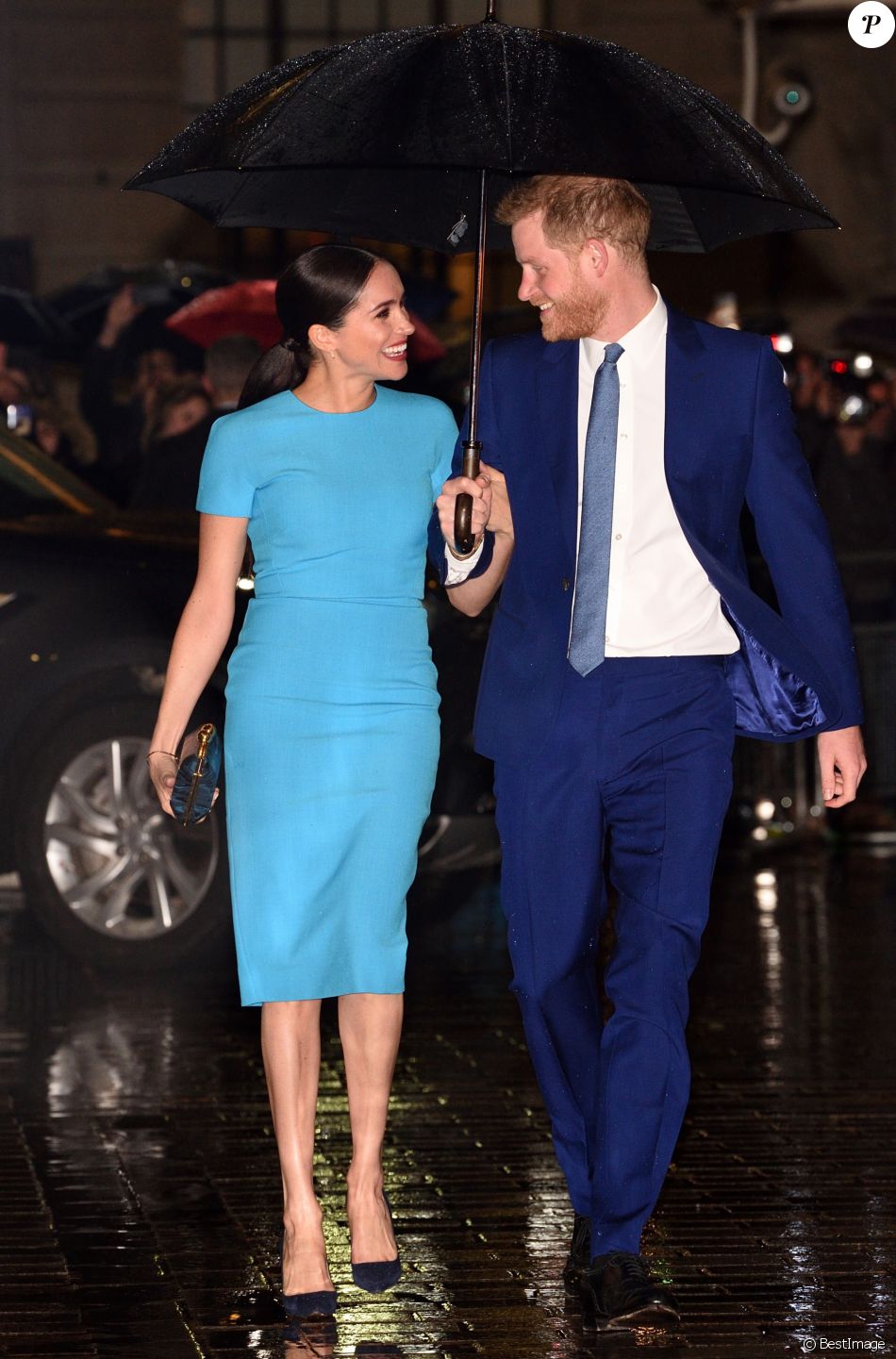Le prince Harry, duc de Sussex, et Meghan Markle, duchesse de Sussex arrivent à la cérémonie des Endeavour Fund Awards à Londres le 5 mars 2020.