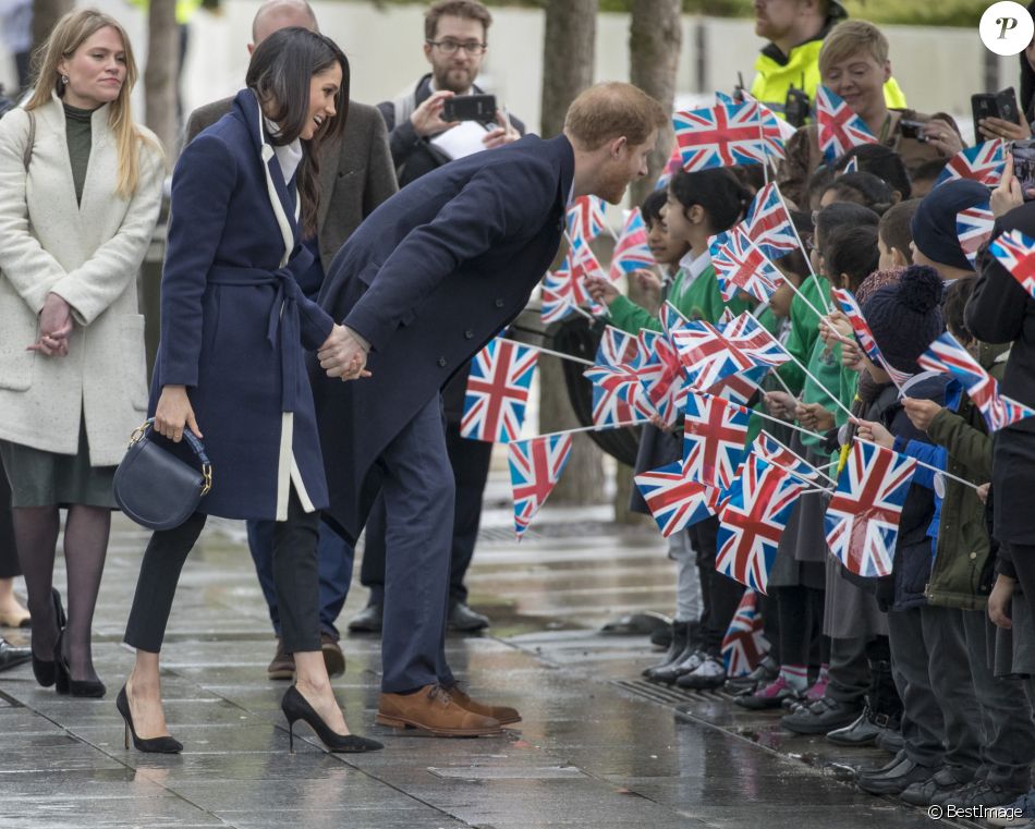 Le prince Harry et sa fiancée Meghan Markle effectuent leur première visite royale à Birmingham le 8 mars 2018.