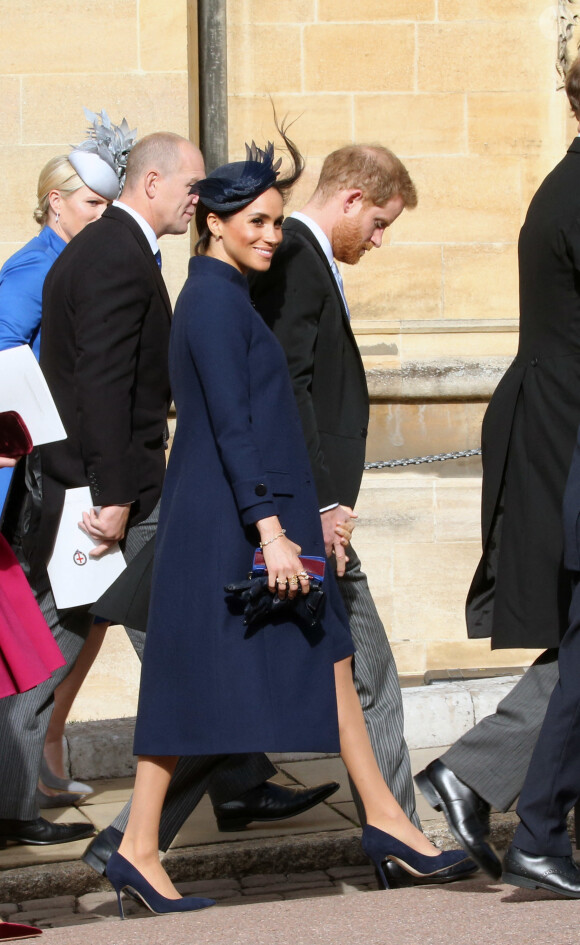 Le prince Harry, duc de Sussex, Meghan Markle, duchesse de Sussex - Arrivées des invités au mariage de la princesse Eugenie d'York et de Jack Brooksbnak à la chapelle Saint George de Windsor le 12 octobre 2018.