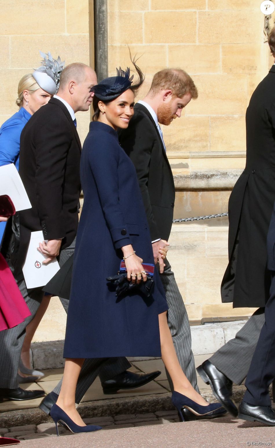 Le prince Harry, duc de Sussex, Meghan Markle, duchesse de Sussex - Arrivées des invités au mariage de la princesse Eugenie d'York et de Jack Brooksbnak à la chapelle Saint George de Windsor le 12 octobre 2018.