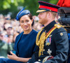 Le prince Harry, duc de Sussex, et Meghan Markle, duchesse de Sussex, première apparition publique de la duchesse depuis la naissance du bébé royal Archie lors de la parade Trooping the Colour, célébrant le 93ème anniversaire de la reine Elisabeth II, au palais de Buckingham.
