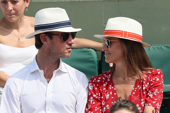 Pippa Middleton et son mari James Matthews lors des Internationaux de Tennis de Roland-Garros à Paris, France, le 27 mai 2018. © Jacovides-Moreau/Bestimage