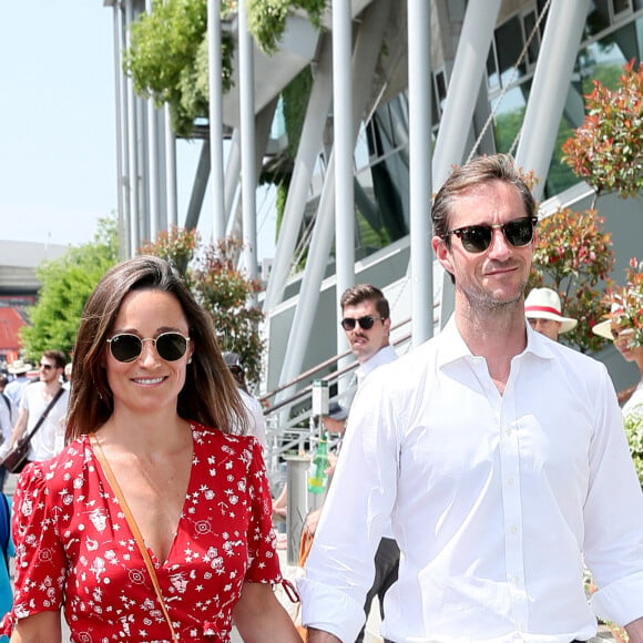 Pippa Middleton et son mari James Matthews lors des Internationaux de Tennis de Roland-Garros à Paris, France, le 27 mai 2018. © Jacovides-Moreau/Bestimage