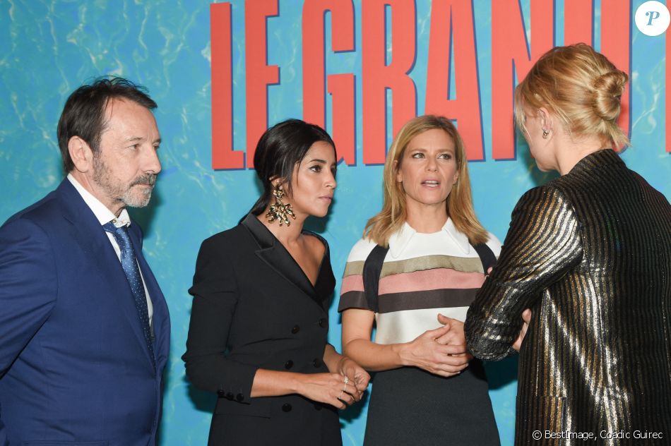 Jean-Hugues Anglade, Leïla Bekhti, Marina Foïs et Virginie Efira - Avant-première du film "Le Grand Bain" au cinéma Le grand Rex à Paris, le 14 octobre 2018. © Coadic Guirec/Bestimage