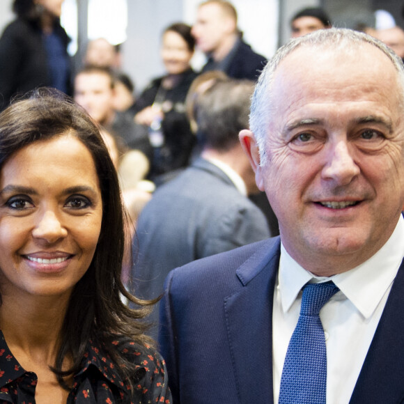 Karine Le Marchand (marraine de la CNDP (Commission nationale du débat public) et animatrice de lémission "L'amour est dans le pré") et Didier Guillaume, ministre de l'Agriculture et de l'Alimentation, au 57ème salon International de l'Agriculture au parc des expositions de la porte de Versailles à Paris, France, le 23 février 2020. © Jean-Baptiste Autissier/Panoramic/Bestimage