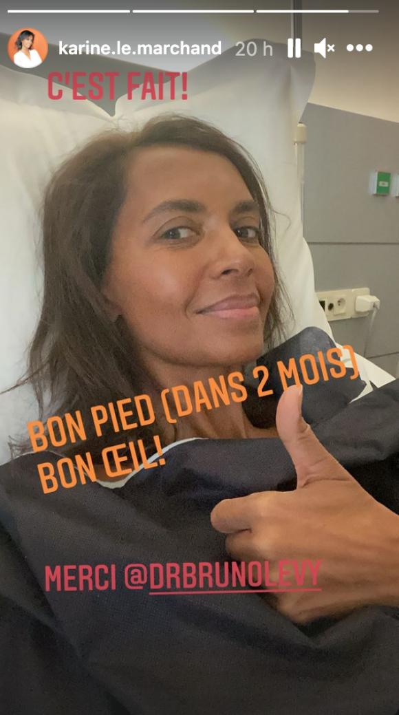 Karine Le Marchand à l'hôpital sur Instagram.