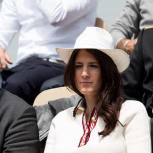 David Douillet et sa femme Vanessa Carrara dans les tribunes des Internationaux de France de Tennis de Roland Garros 2019 à Paris. Le 29 mai 2019. © Jacovides-Moreau/Bestimage