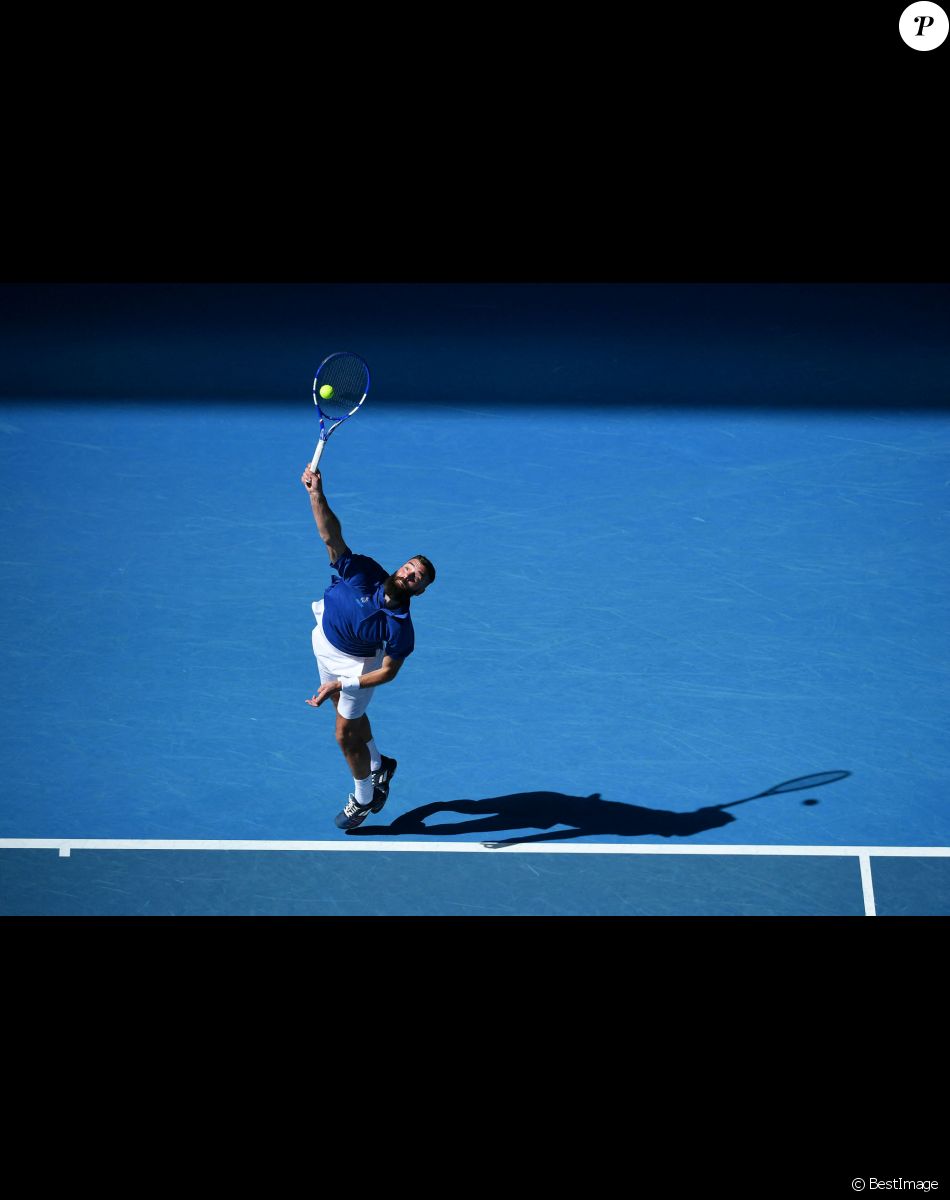 Benoit Paire lors de l'Open d'Australie à Melbourne (8 - 21 février 2021), le 1er février 2021. © Antoine Couvercelle / Panoramic / Bestimage