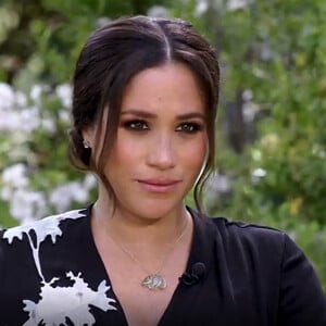 Meghan Markle lors de l'entretien "Meghan & Harry" avec la présentatrice américaine Oprah Winfrey, diffusé le 7 mars 2021. © Capture TV CBS via Bestimage