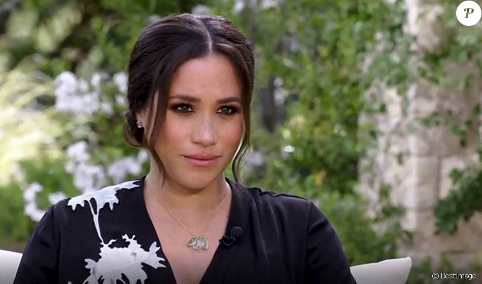 Meghan Markle lors de l'entretien "Meghan & Harry" avec la présentatrice américaine Oprah Winfrey, diffusé le 7 mars 2021. © Capture TV CBS via Bestimage