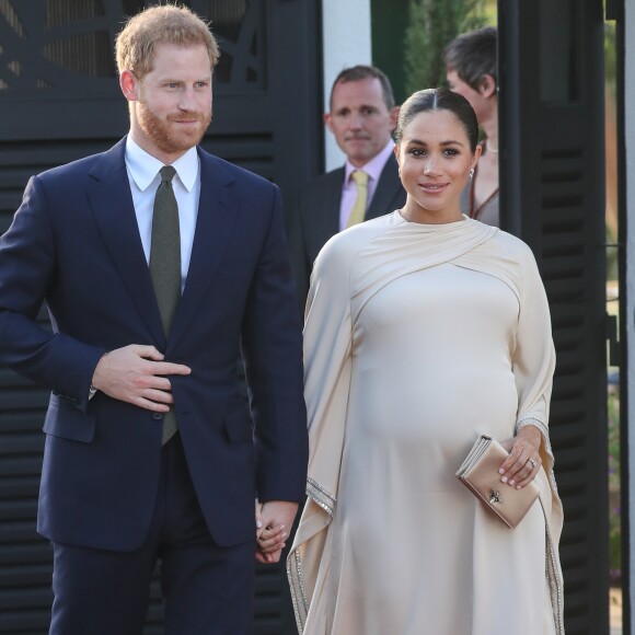 Le prince Harry et Meghan Markle, en Dior, assistent à une réception organisée par l'ambassadeur britannique au Maroc, Thomas Reilly, à la résidence britannique de Rabat, dans le cadre de leur voyage officiel au Maroc.