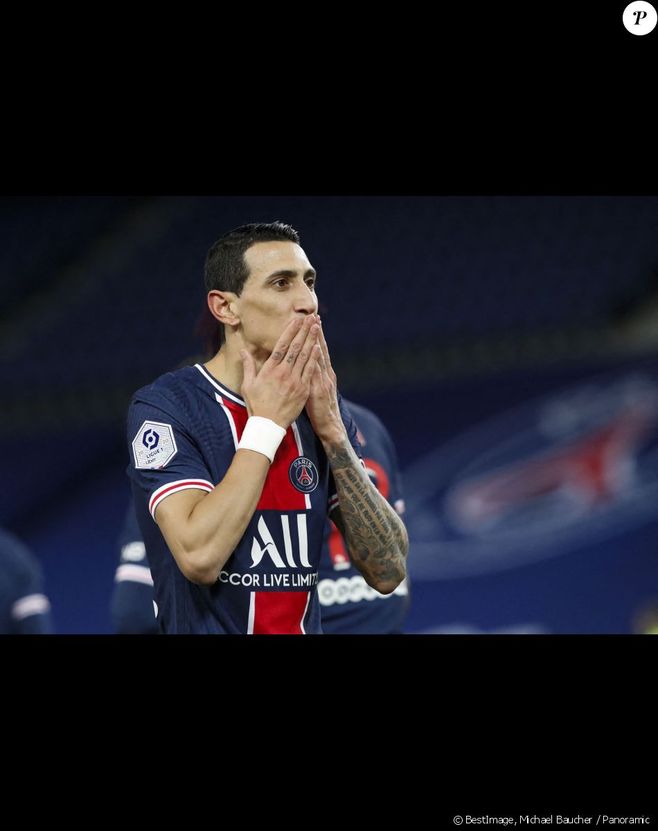 Joie sur le But de Angel di Maria (PSG) - Le PSG bat Nîmes (3 - 0) en match de Ligue 1 Uber Eats, le 3 février 2021 à Paris. © Michael Baucher / Panoramic / Bestimage