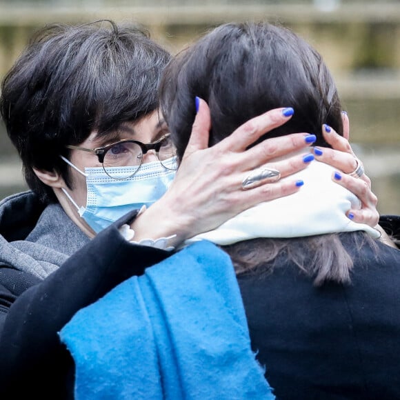 Marie-Claude Pietragalla, Leïla Da Rocha (compagne de Patrick Dupond) - Arrivées aux Obsèques du danseur étoile Patrick Dupond en l'église Saint-Roch à Paris, France, le 11 mars 2021. 