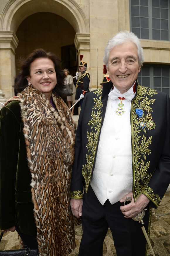 Jean-Loup Dabadie et sa femme Véronique - Le journaliste écrivain Marc Lambron entre à l'Académie Française à Paris, le 14 avril 2016. © Coadic Guirec/Bestimage