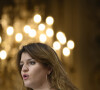 La ministre déléguée chargée de la Citoyenneté Marlène Schiappa lors de la conférence de presse après le conseil des ministres, où a été présentée la loi "Séparatisme", au palais de l'Elysée à Paris. Le 9 décembre 2020 © Eliot Blondet / Pool / Bestimage