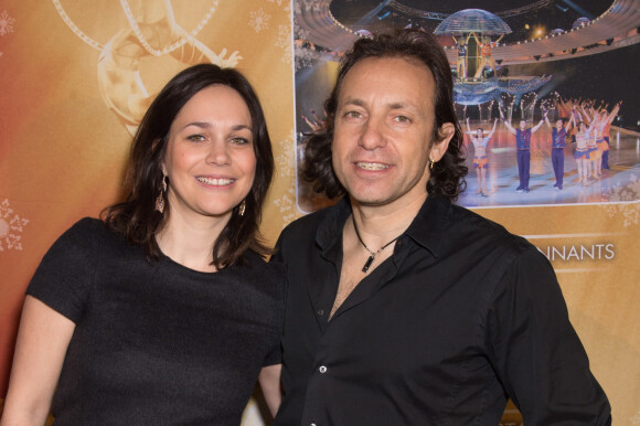 Nathalie Péchalat et Philippe Candeloro lors de la présentation du nouveau spectacle Holiday on Ice " Believe ", au Zénith de Paris.