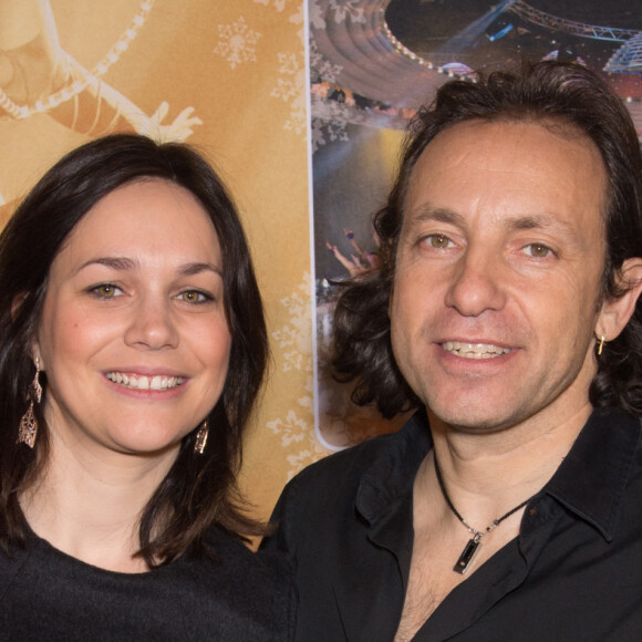 Nathalie Péchalat et Philippe Candeloro lors de la présentation du nouveau spectacle Holiday on Ice " Believe ", au Zénith de Paris.