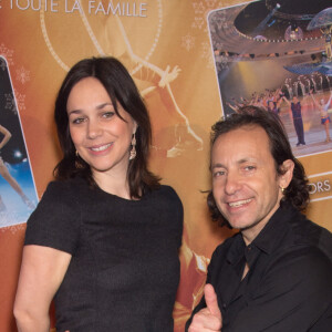 Nathalie Péchalat et Philippe Candeloro lors de la présentation du nouveau spectacle Holiday on Ice " Believe ", au Zénith de Paris, le 3 Mars 2016. Le spectacle aura lieu au Zénith de Paris du 3 au 13 mars puis sera en tournée dans toute la France.