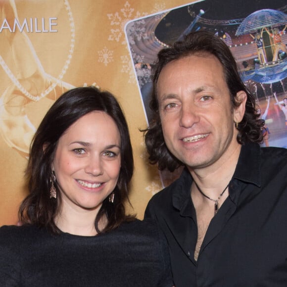 Nathalie Péchalat et Philippe Candeloro lors de la présentation du nouveau spectacle Holiday on Ice " Believe ", au Zénith de Paris, le 3 Mars 2016. Le spectacle aura lieu au Zénith de Paris du 3 au 13 mars puis sera en tournée dans toute la France.