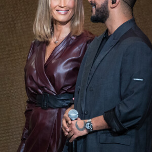 Exclusif - Vitaa et Slimane à l'enregistrement de l'émission "La Lettre" au Théâtre du Châtelet à Paris. Le 23 octobre 2019. © Cyril Moreau / Bestimage