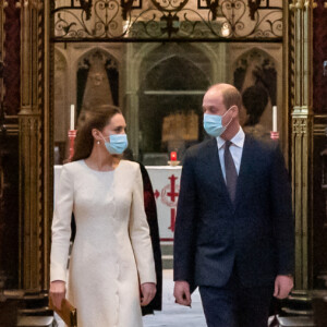 Le prince William et Kate Middleton, lors d'une visite au centre de vaccination de l'abbaye de Westminster à Londres, Royaume Uni