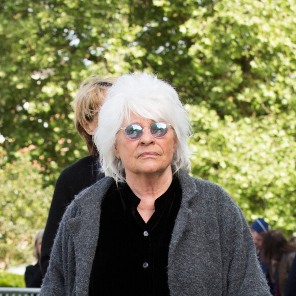 Catherine Lara - Obsèques de Maurane en l'église Notre-Dame des Grâces à Woluwe-Saint-Pierre en Belgique le 17 mai 2018.