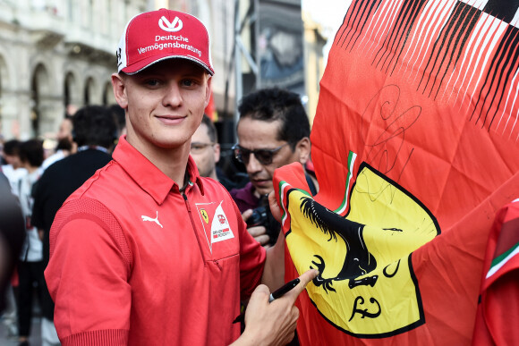 Mick Schumacher - L'écurie de Formule 1 de Ferrari célèbre les 90 ans du célèbre constructeur italien à Monza, le 4 septembre 2019.