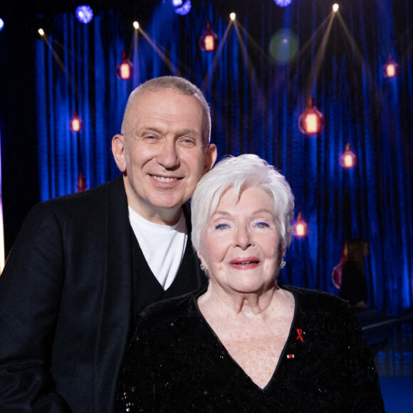 Jean-Paul Gaultier, Line Renaud - Enregistrement de l'émission "Sidaction, ensemble contre le Sida - Merci Line" au Paradis Latin à Paris, qui sera diffusée le 27 mars sur France 2. © C.Guirec-C.Moreau / Bestimage