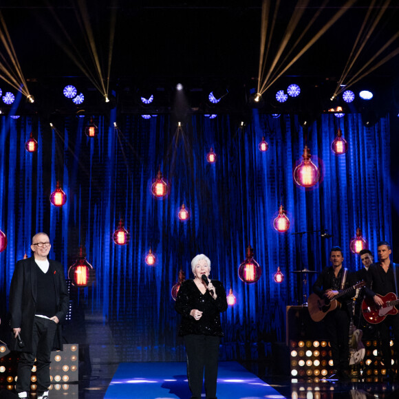 Jean-Paul Gaultier, Line Renaud - Enregistrement de l'émission "Sidaction, ensemble contre le Sida - Merci Line" au Paradis Latin à Paris, qui sera diffusée le 27 mars sur France 2. © C.Guirec-C.Moreau / Bestimage